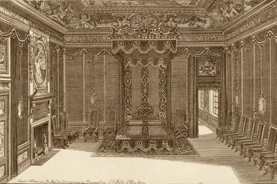 Entwurf für ein Schlafzimmer mit einem Staatsbett, aus dem Neuen Buch der Apartments, 1703 von Daniel the Elder Marot